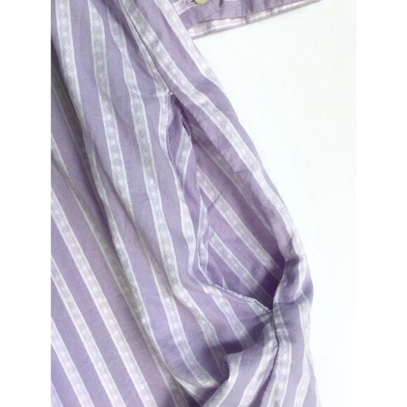 VTG Ralph Lauren Night Gown Sleep Shirt M Lavender Stripe Pocket Designer Lounge - Picture 5 of 8